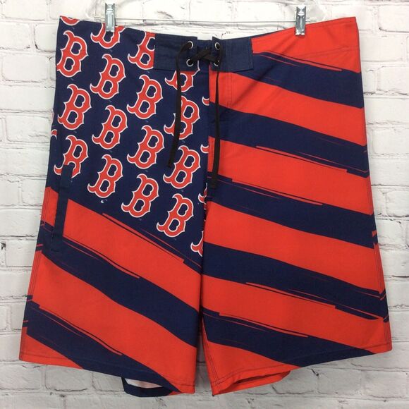 MLB Boston Red Sox Board Shorts Men's Sz 40 Athleisure Baseball Logo Print Beach - Picture 5 of 9
